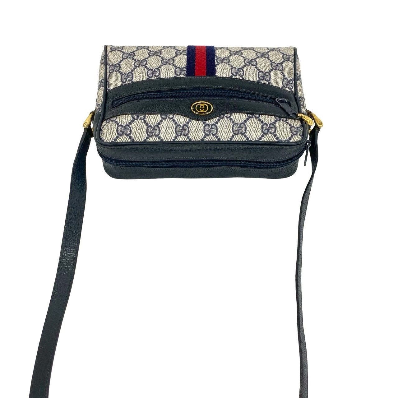 極 美品 GUCCI グッチ オールドグッチ シェリーライン GG ロゴ 柄 金具