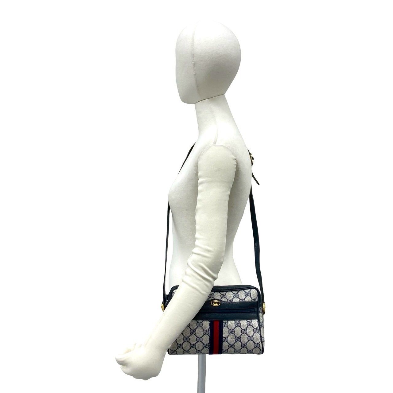 極 美品 GUCCI グッチ オールドグッチ シェリーライン GG ロゴ 柄 金具