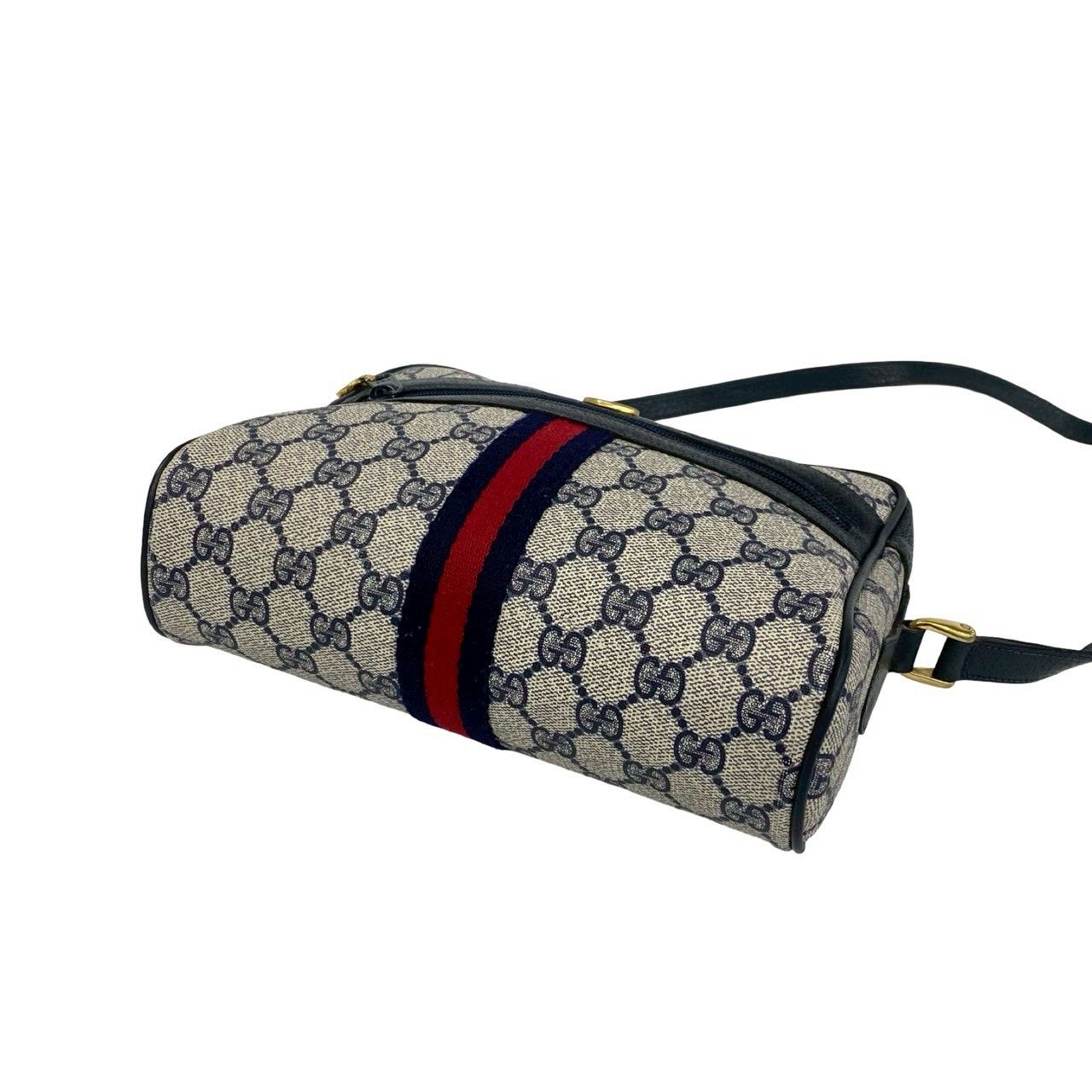 極 美品 GUCCI グッチ オールドグッチ シェリーライン GG ロゴ 柄 金具