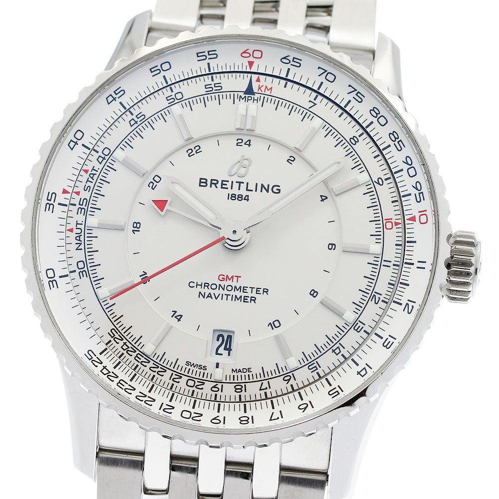 ブライトリング BREITLING A35350 ナビタイマー オートマチック GMT 41 デイト 自動巻き メンズ 美品 _964310