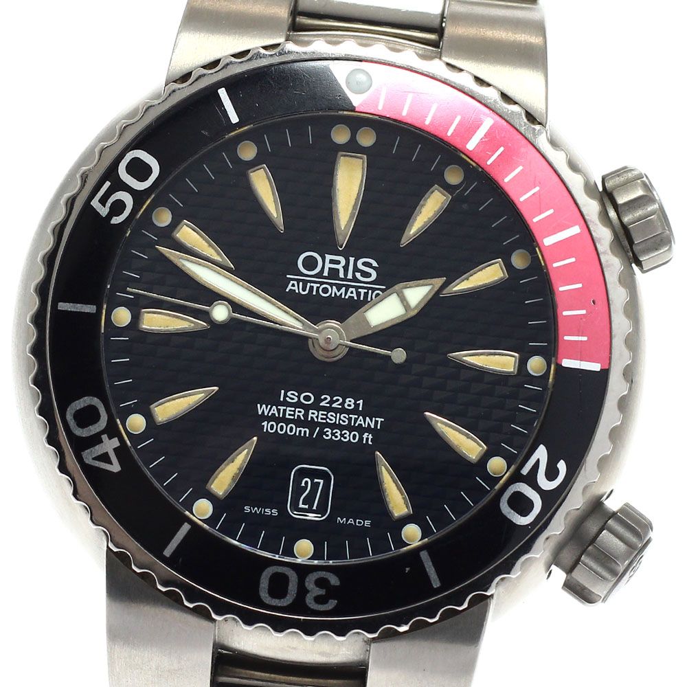 訳あり オリス ORIS 633-7541 プロフェッショナル ダイバー デイト 自動巻き メンズ 保証書付き_957379