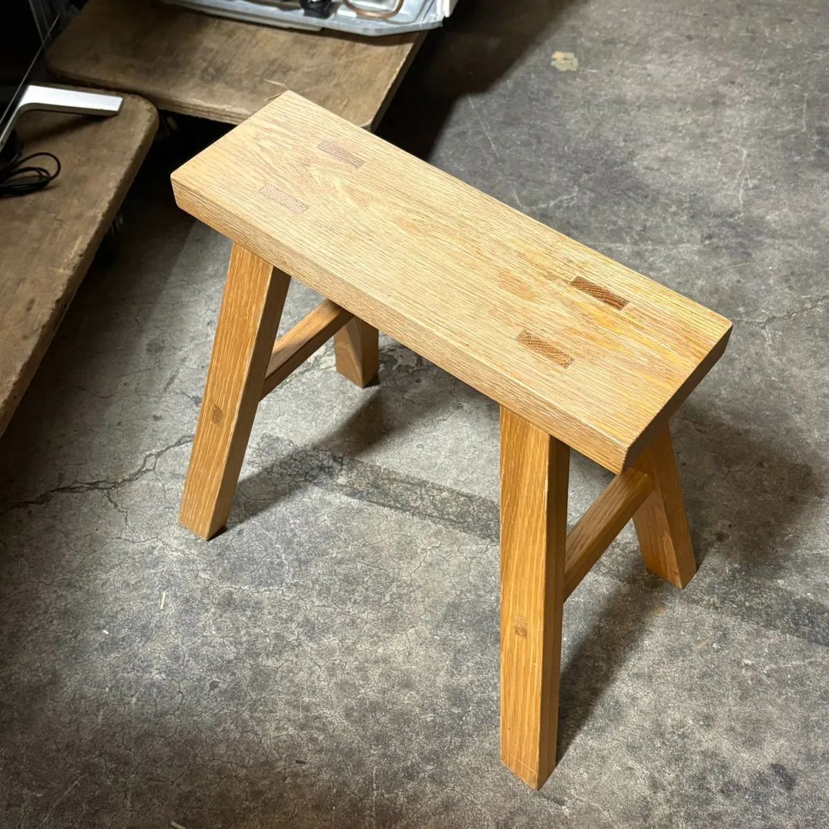 廃盤品　無印良品　無垢材ベンチ・オーク材・小 MUJI 無印良品 オーク無垢材 ベンチ 小 幅45cm 廃盤 オーク材は残念
