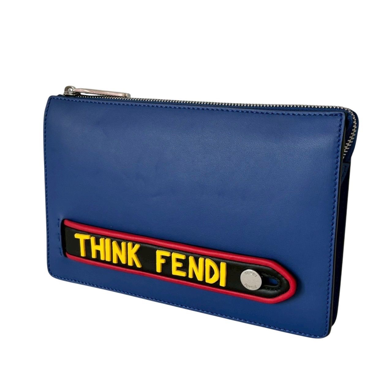 FENDI フェンディ THINK FENDI ボキャブラリー ポシェット 7VA350 AO1N カーフ ブルー クラッチバッグ