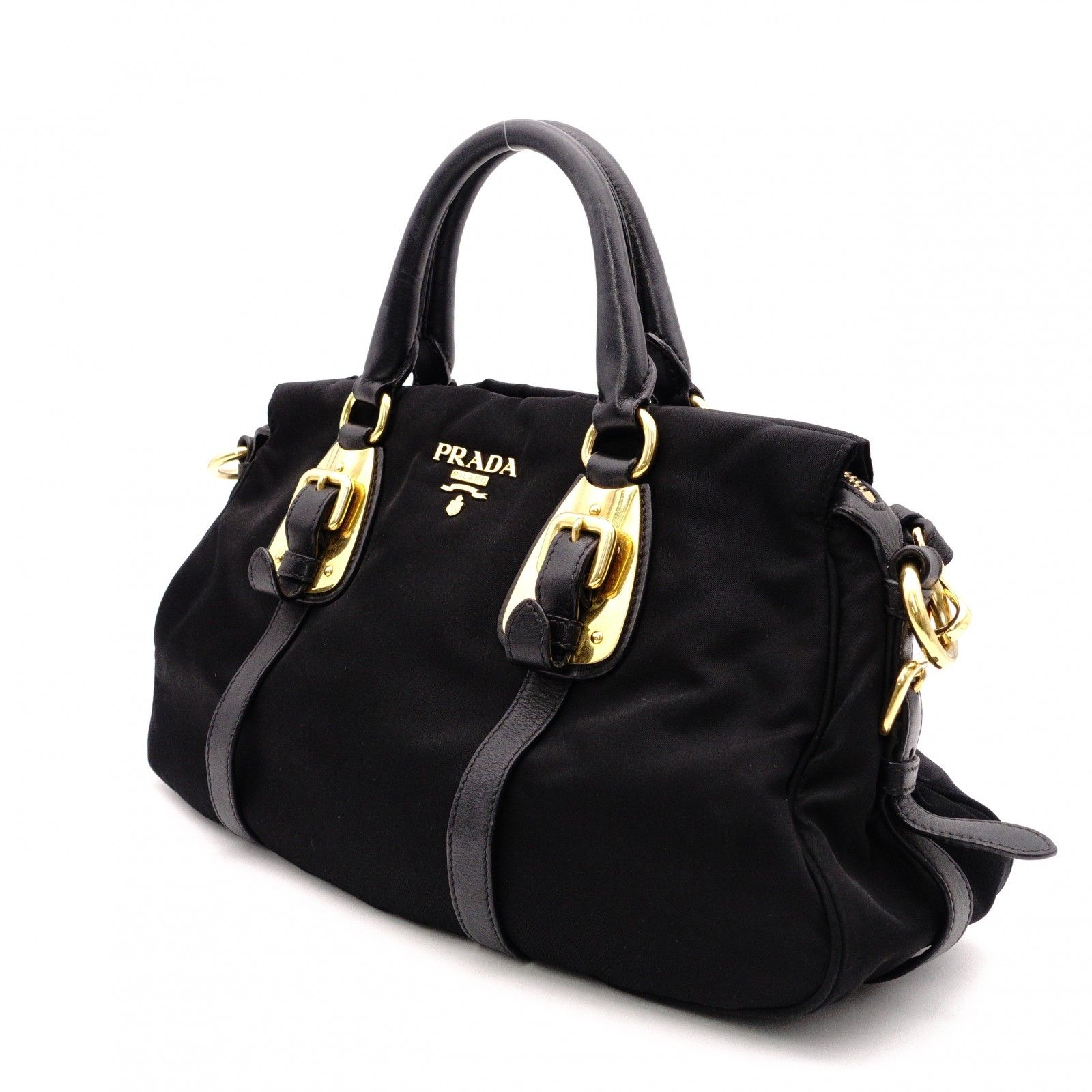 PRADA プラダ ショルダーバッグ レザー/ナイロン 2WAY ハンドバッグ 