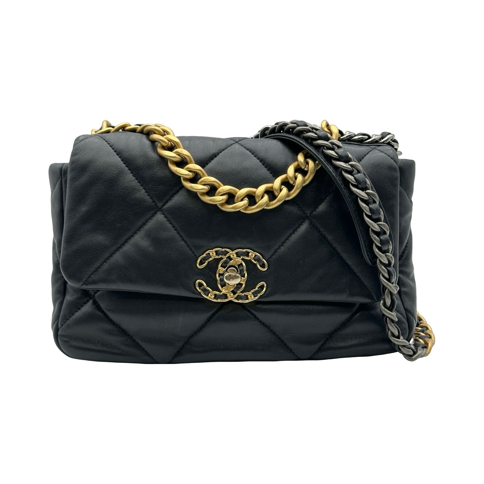 シャネル CHANEL CHANEL 19 バッグ AS1160 ブラック ゴールド/シルバー金具 ラムスキン レディース ショルダーバッグ