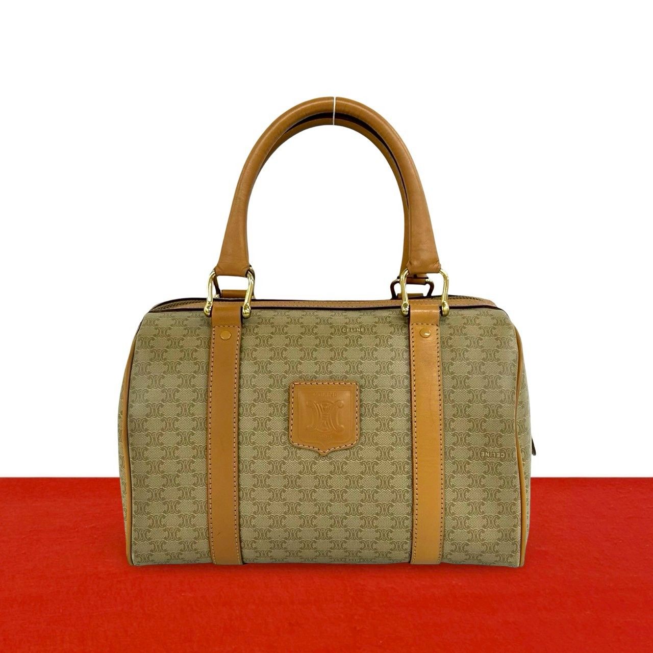 極 美品 CELINE セリーヌ ヴィンテージ マカダム ブラゾン 柄 レザー