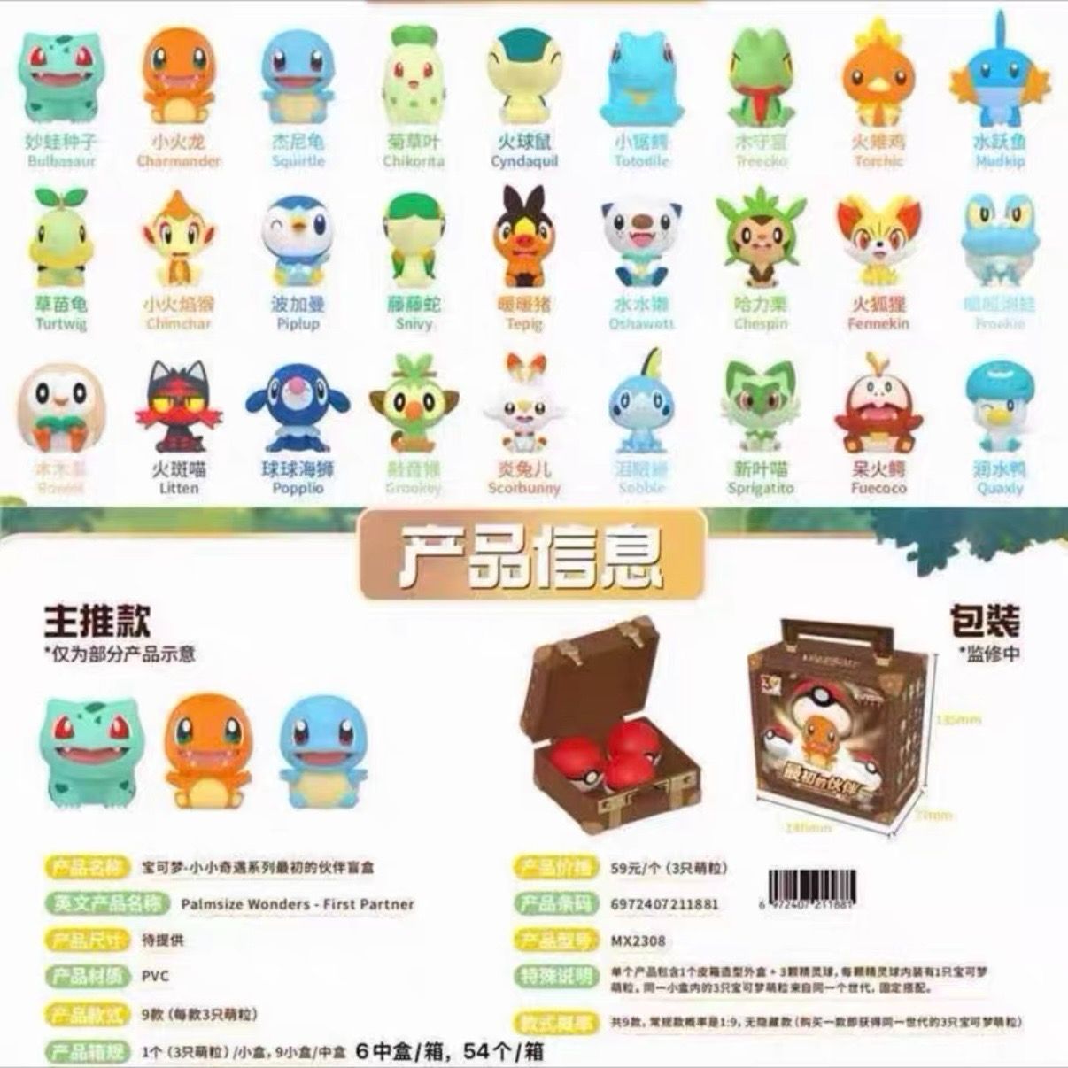 Pokémon ポケモン Palmsize Wonders First Partner 最初のパートナー