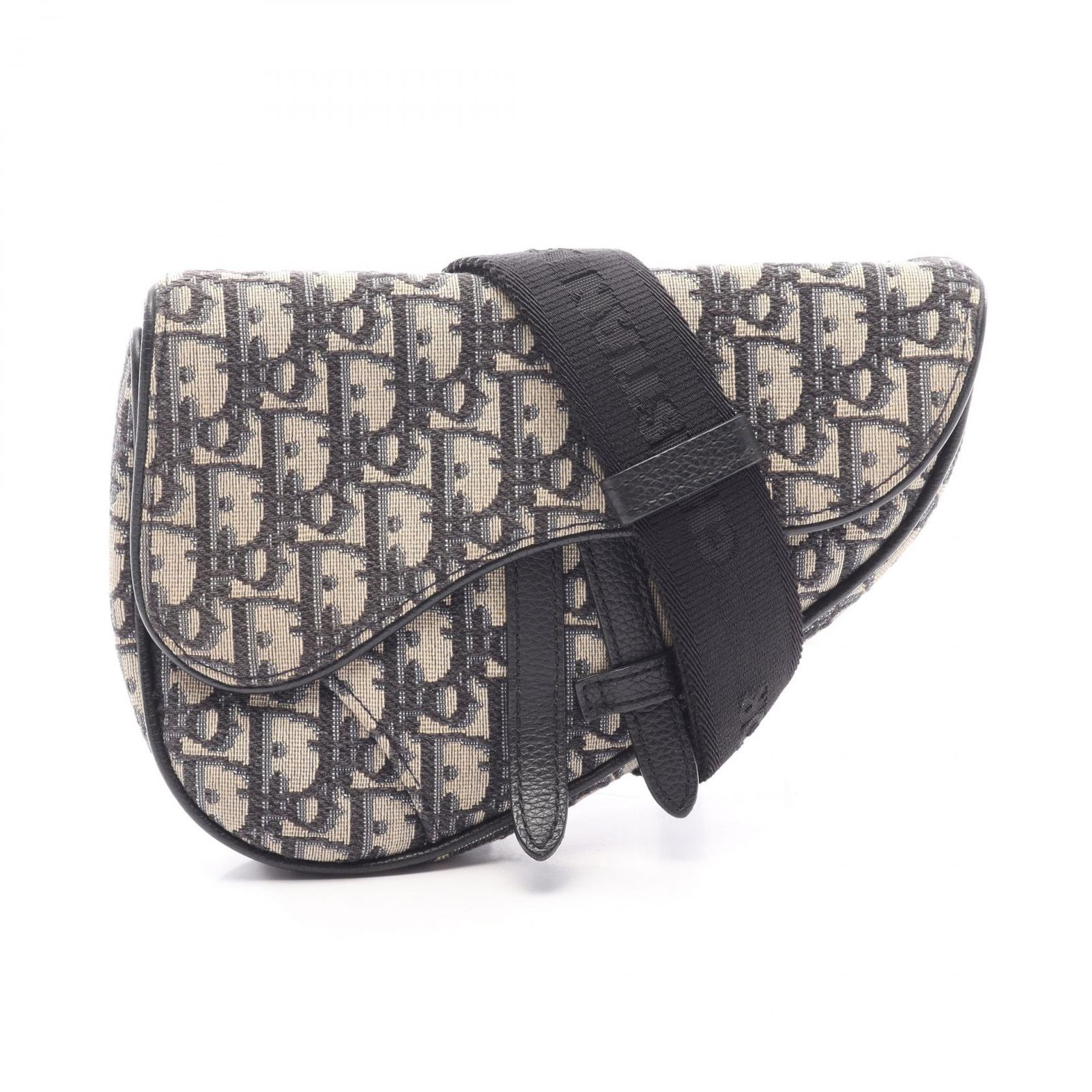 ディオール Dior ショルダーバッグ オブリーク サドルバッグ ミニ ネイビー/アイボリー/ブラック その他 オブリーク サドルバッグ ミニ レディース Used A