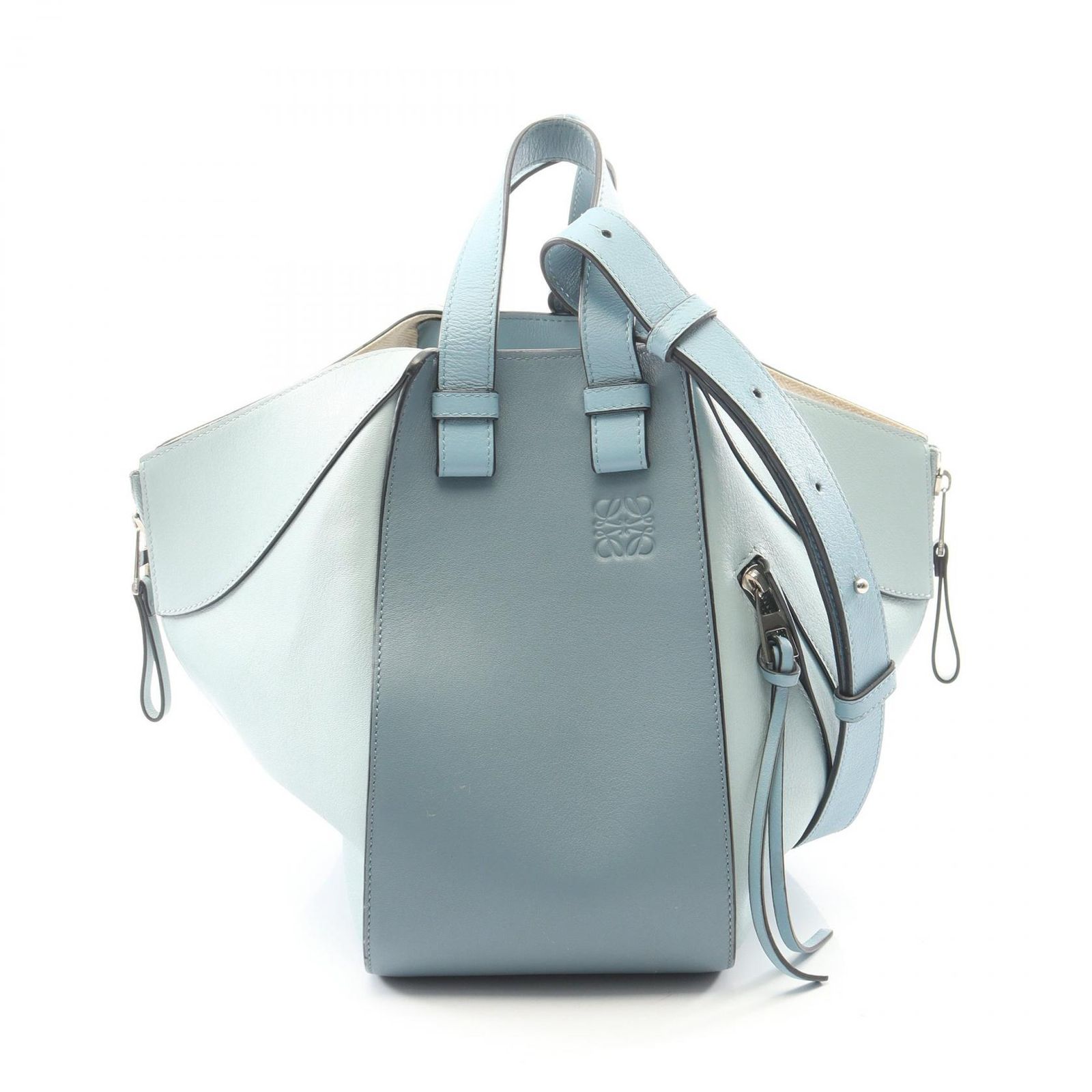 ロエベ LOEWE ハンドバッグ HAMMOCK SMALL ハンモック スモール 2WAY ライトブルー レザー ハンモックバッグ スモール レディース Used B