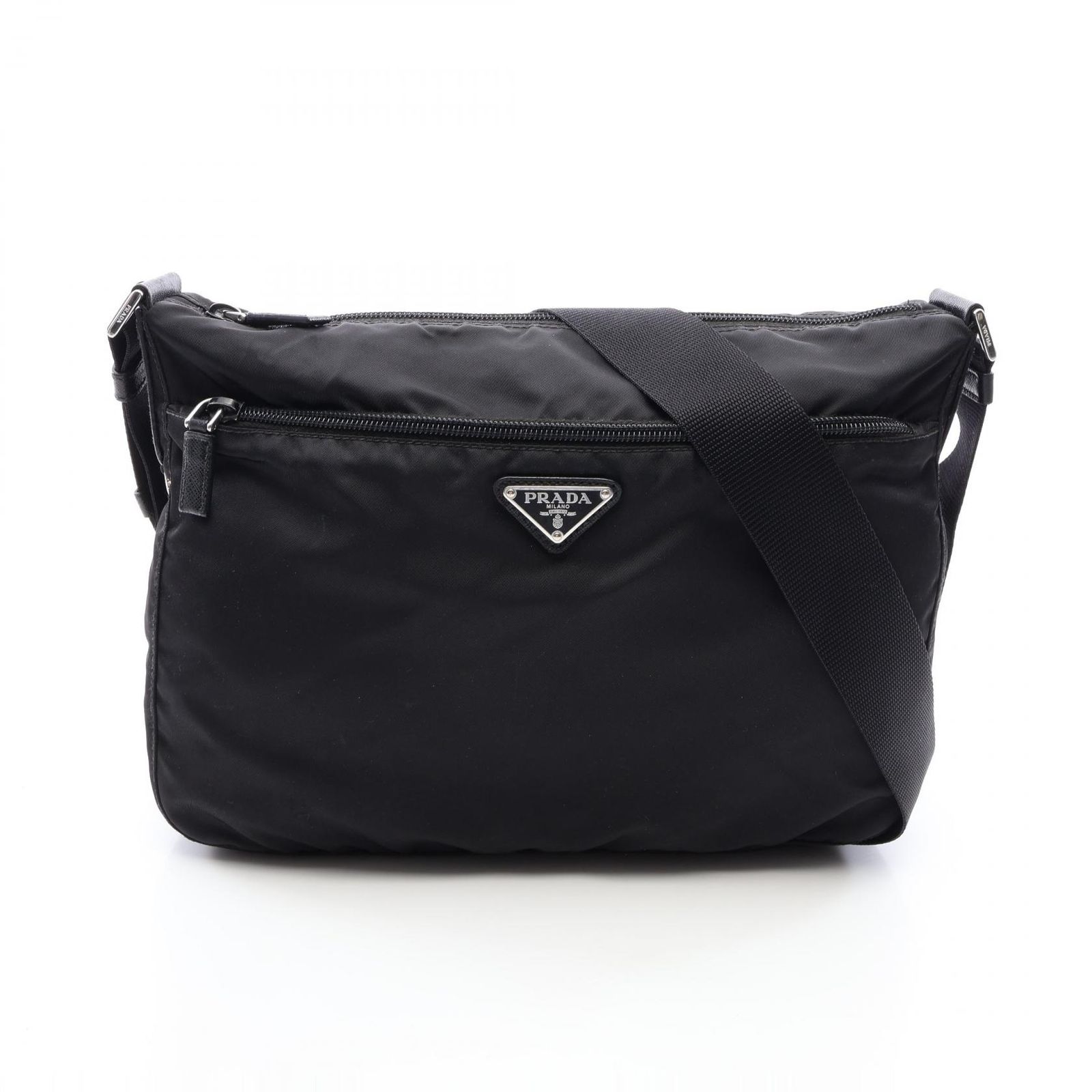 プラダ PRADA ショルダーバッグ VELA 1BC421 ブラック ナイロン サフィアーノレザー VELA ショルダーバッグ レディース Used A