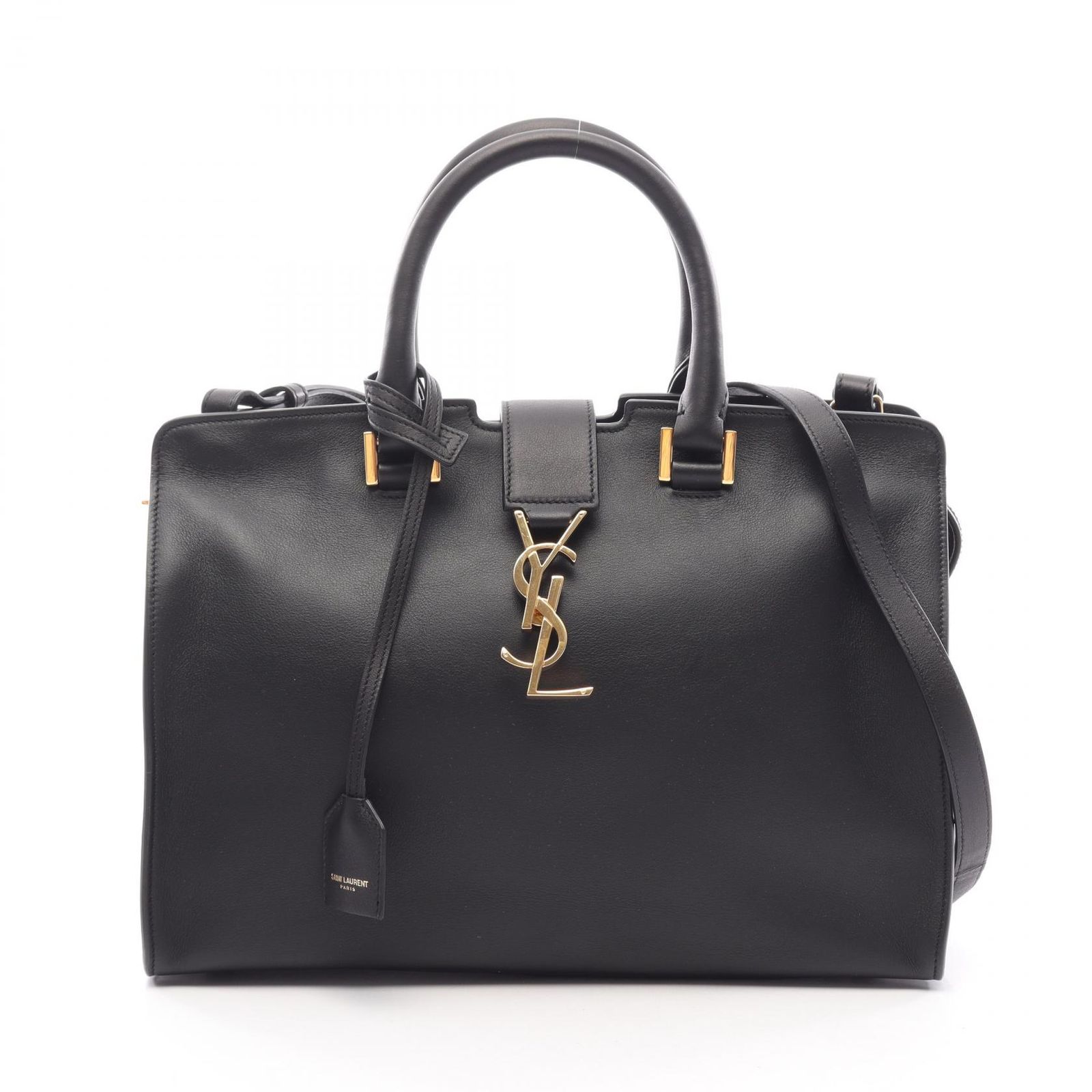 サンローランパリ SAINT LAURENT PARIS ハンドバッグ カバス スモール モノグラム 2WAY 394461 ブラック レザー カバス スモール レディース Used A