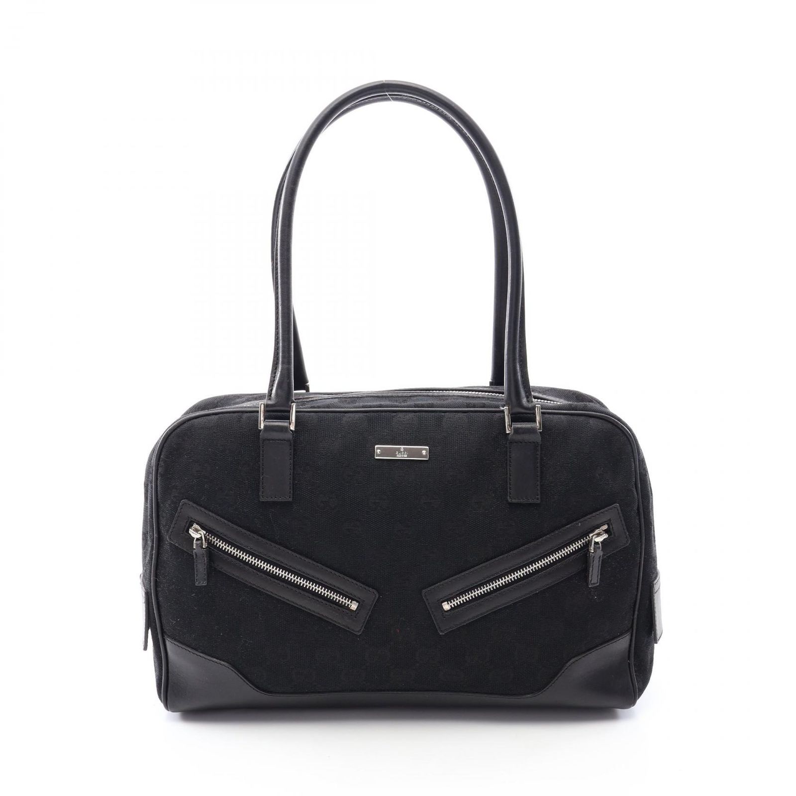 グッチ GUCCI ハンドバッグ GGキャンバス 002･1115 ブラック キャンバス レザー ハンドバッグ レディース Used B
