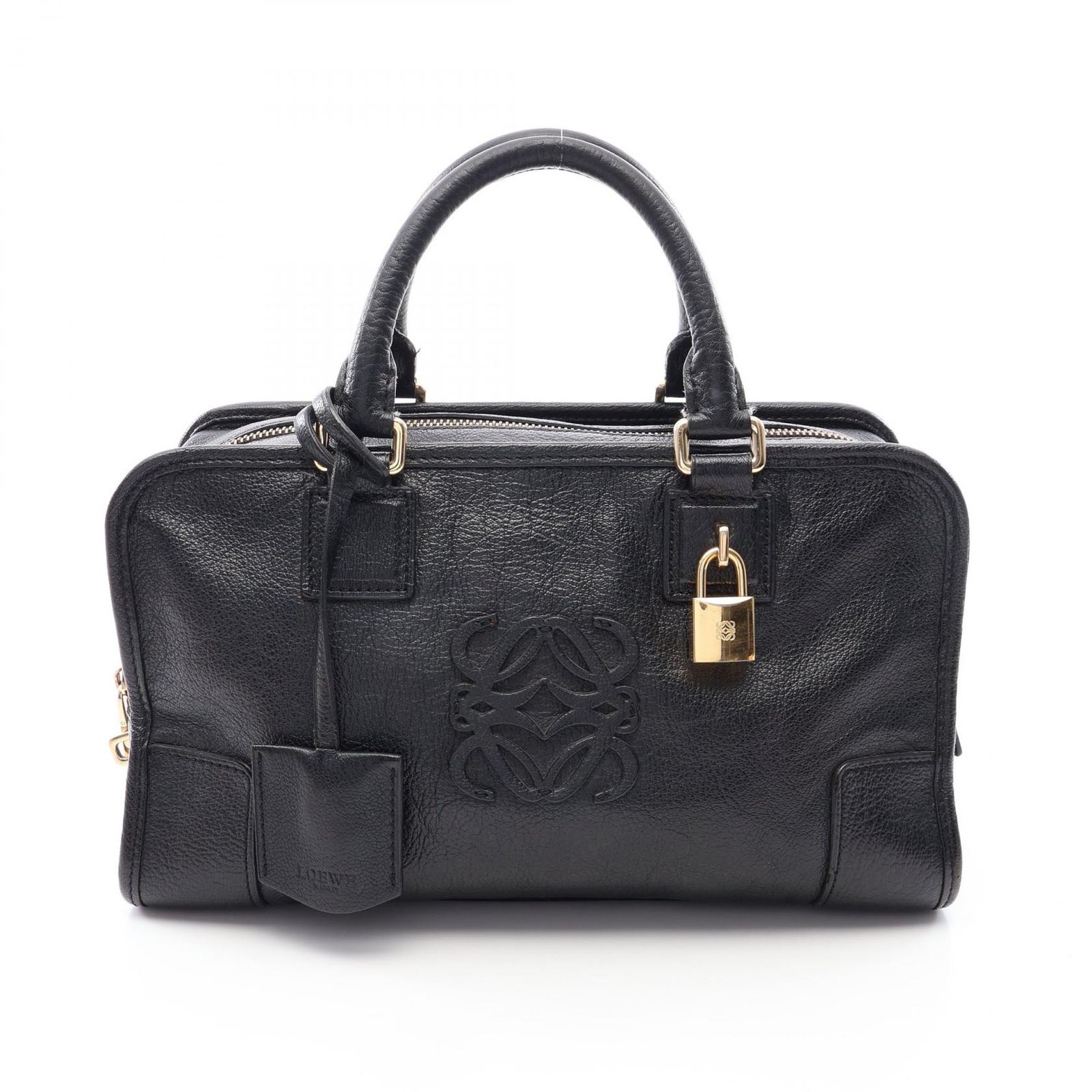 ロエベ LOEWE ハンドバッグ アマソナ28 ブラック レザー アマソナ 28 レディース Used B