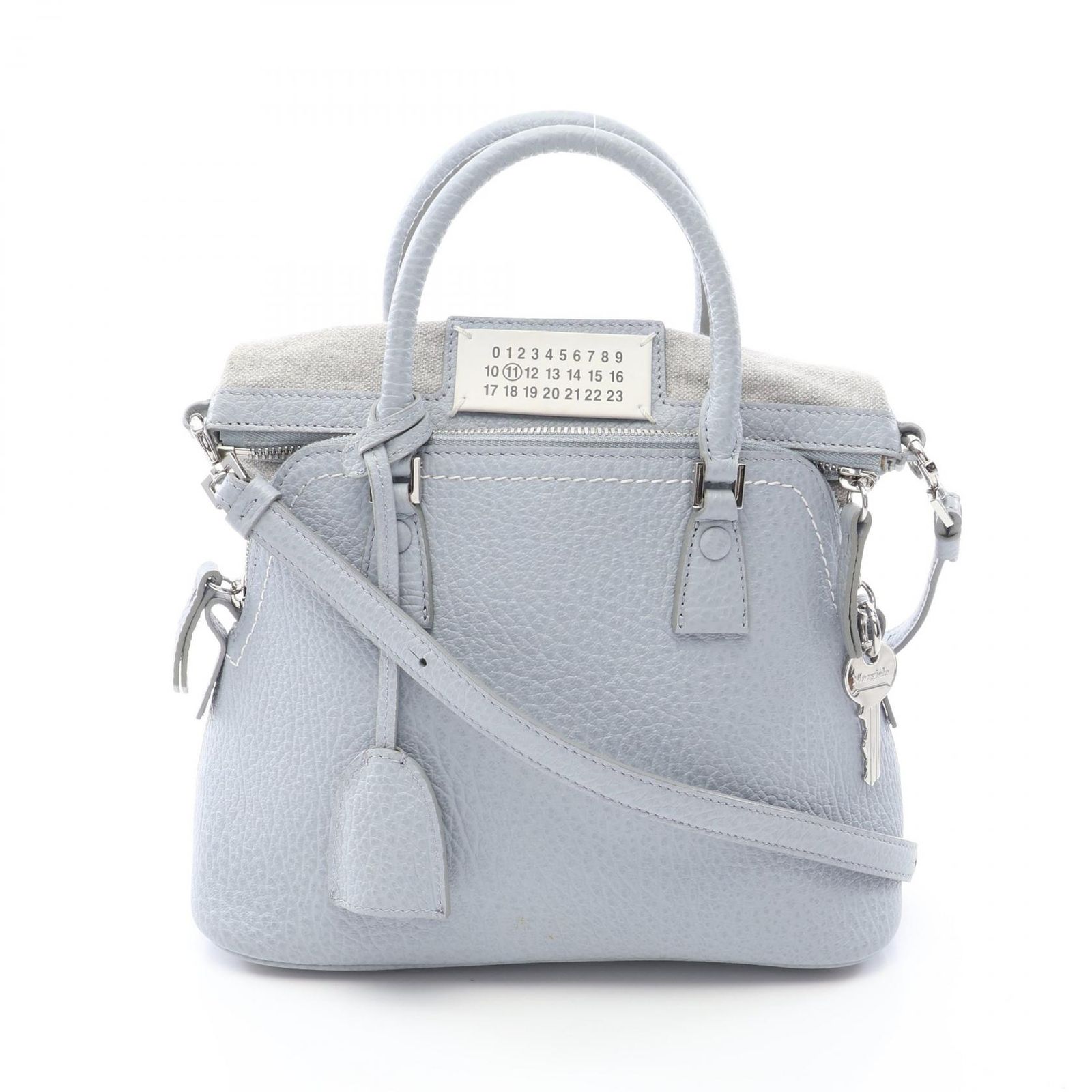メゾンマルジェラ11 Maison Margiela 11 ハンドバッグ 5AC ミニバッグ 2WAY S56WG0082 ペールブルー レザー 5AC クラッシック ミニ レディース Used A