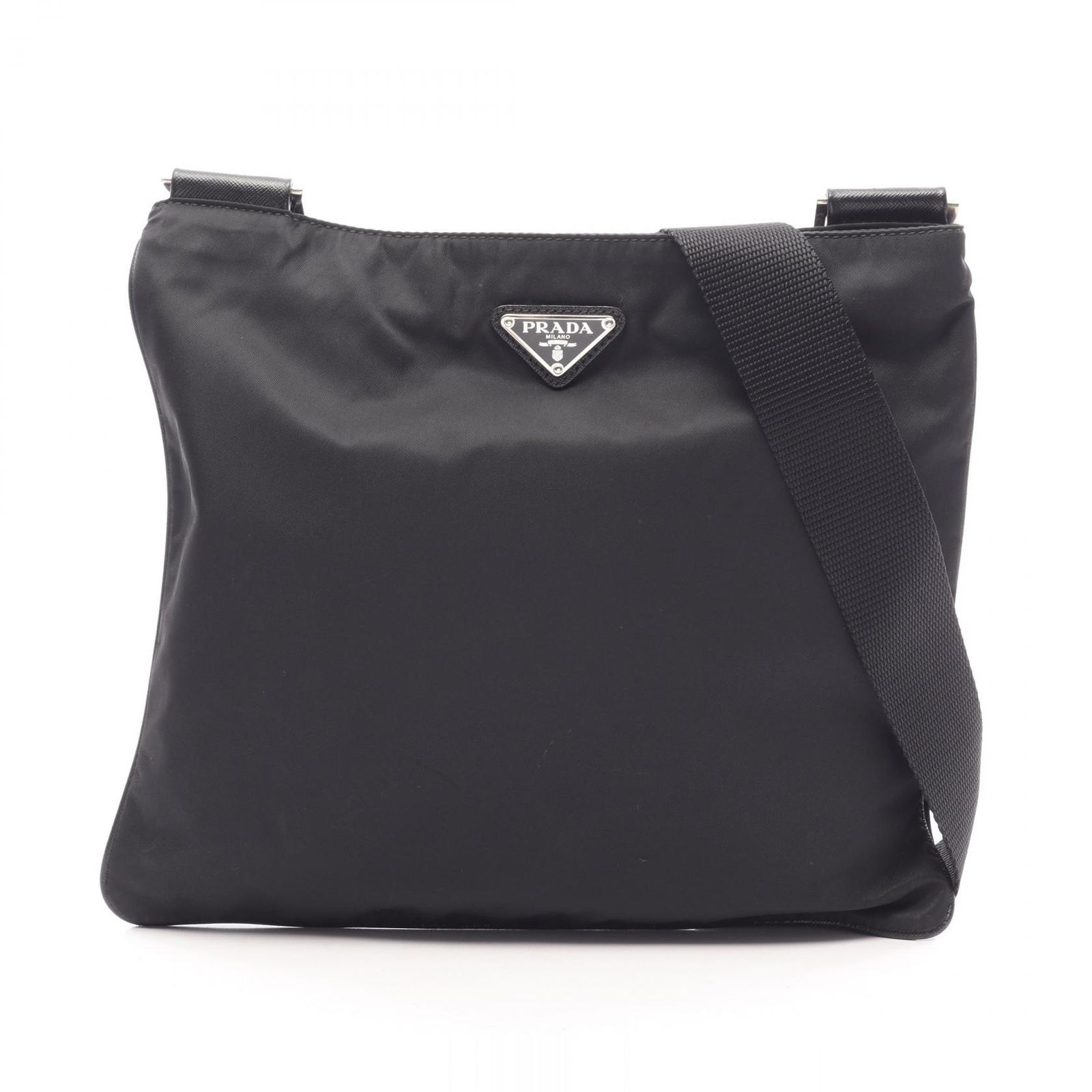 プラダ PRADA ショルダーバッグ VA0053 ブラック ナイロン レザー トライアングルロゴ ショルダーバッグ レディース Used B