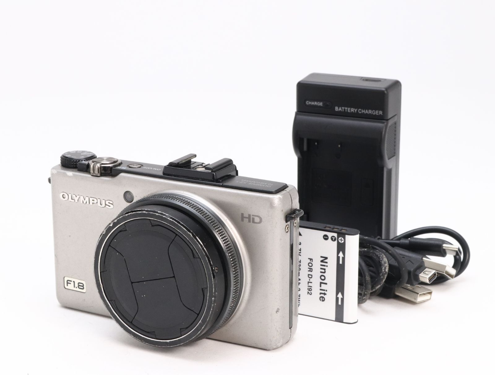B- (並品) OLYMPUS オリンパス XZ-1 チタニウムシルバー (プレミアムキット限定カラー）シャッター数 20,100枚 初期不良返品対応 66-191