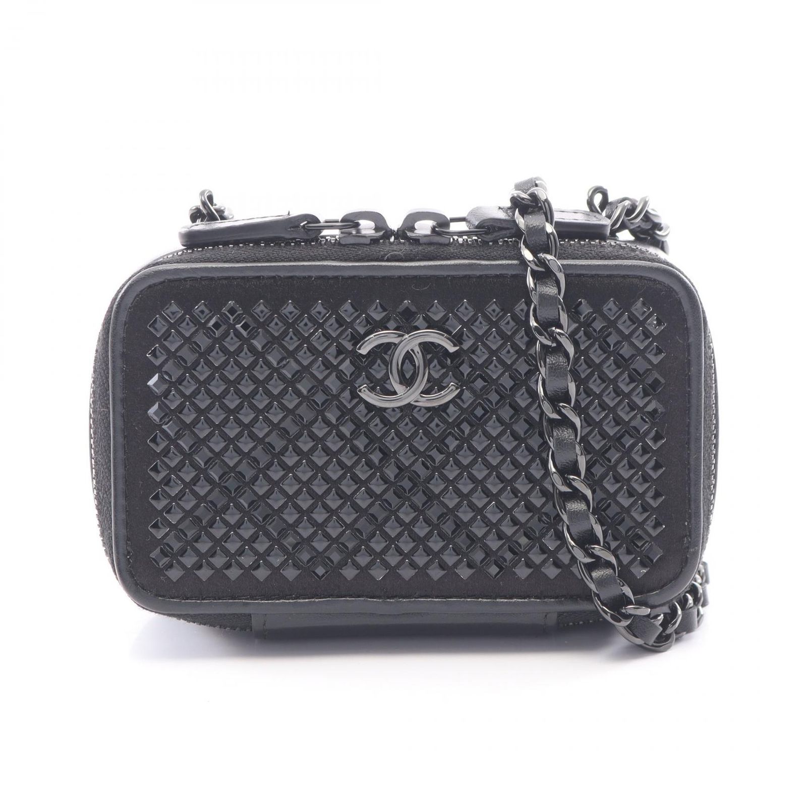 シャネル CHANEL ショルダーバッグ マトラッセ ミニ ブラック ラムスキン（羊革） マトラッセ ミニ カメラバッグ レディース Used A