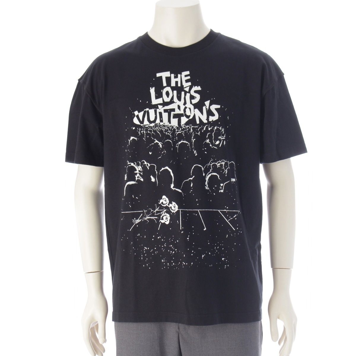 ルイヴィトン 23SS コットン ロゴ LVコンサート 半袖Ｔシャツ RM231M ブラック S【中古】