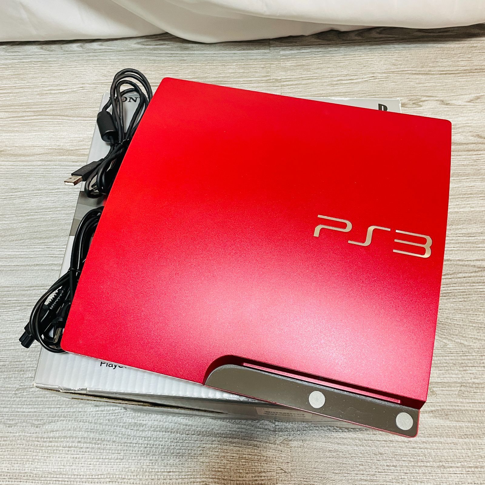 美品 PS3 本体 320GB スカーレット・レッド CECH-3000B SR 箱付 封印シール有 動作良好 5654906