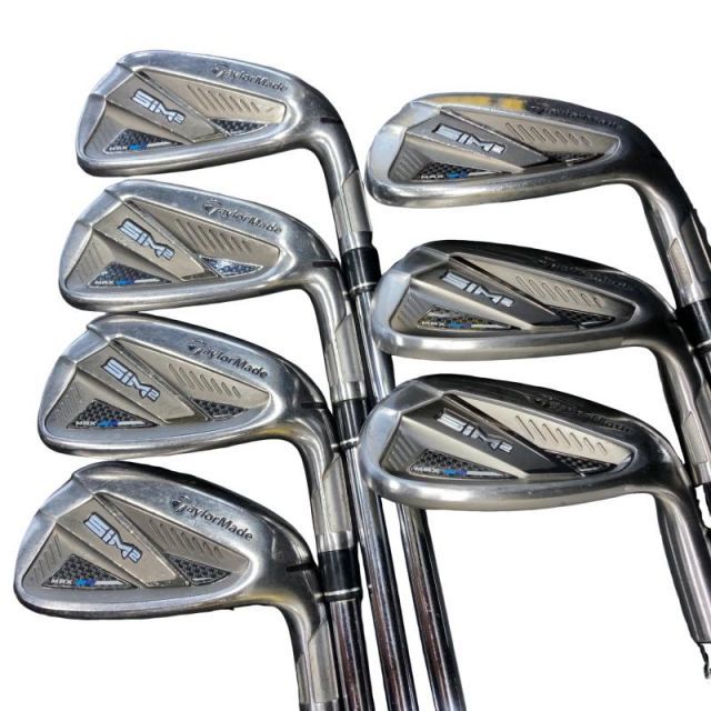 【中古】 テーラーメイド SIM2 MAX 7S アイアンセット IR KBS MAX MT85 JP (フレックスS) メンズ 男性用 右利き 右用 Cランク ゴルフクラブ