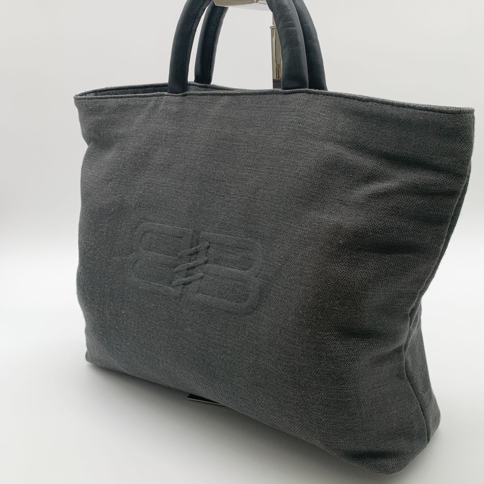 BALENCIAGA バレンシアガ ハンドバッグ トートバッグ BBロゴ コットン
