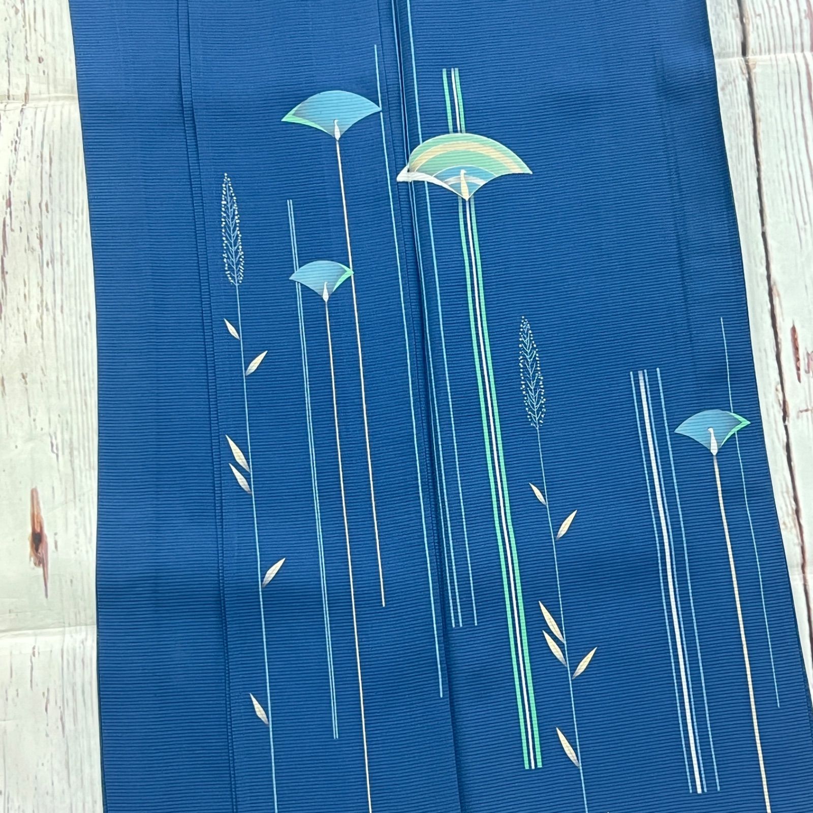 夏着物 正絹 絽 附下 付け下げ 藍色 ブルー 身丈160.5cm 裄65cm 美品