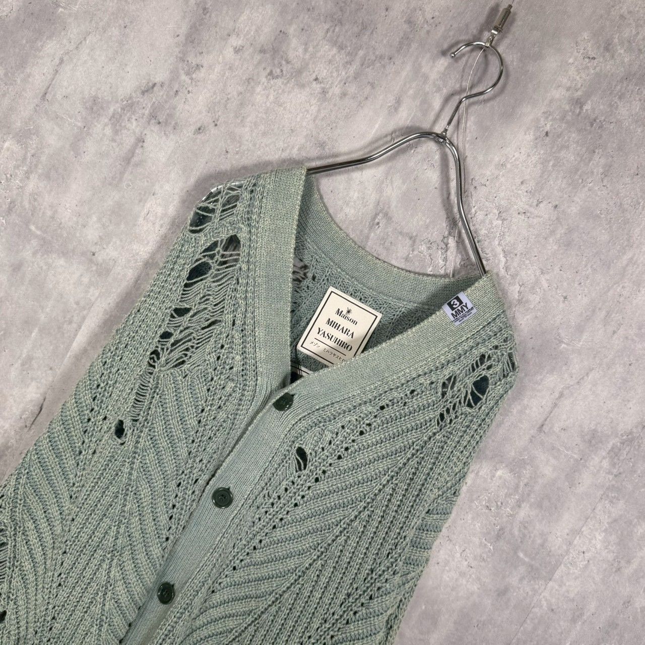 MIHARA YASUHIRO』ミハラヤスヒロ（46）Bleached Knit Cardigan