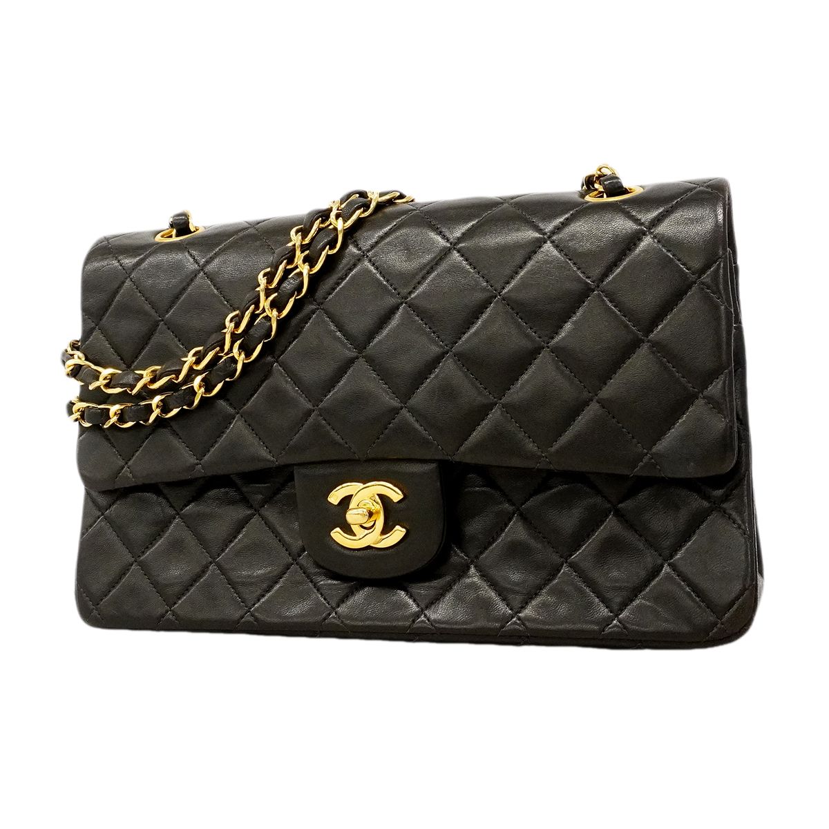 【6gd3803】シャネル ショルダーバッグ マトラッセ ラムスキン ブラック ゴールド金具【中古】レディース