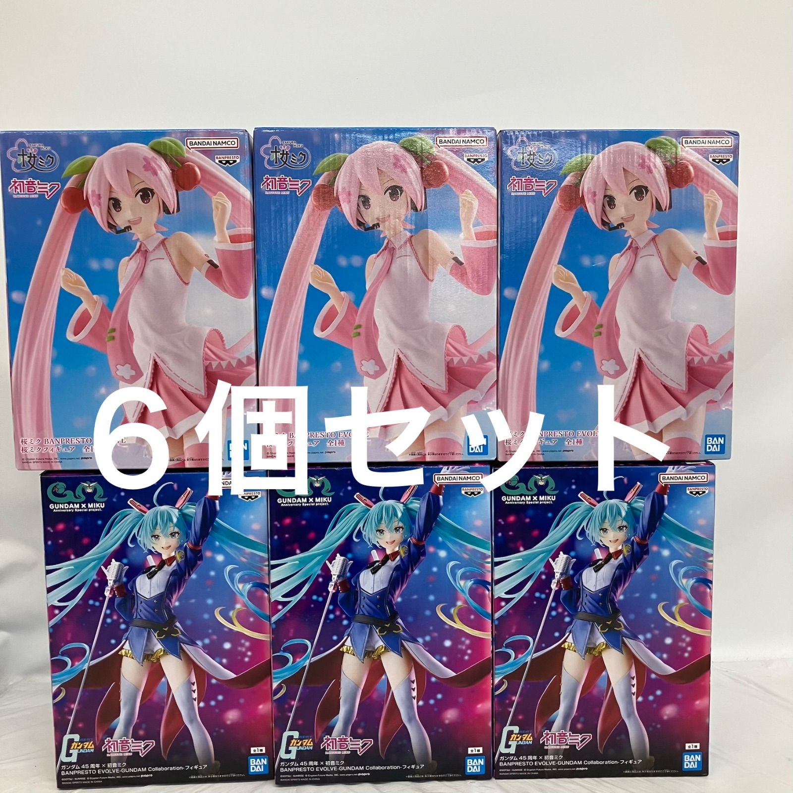 未開封 初音ミク 桜ミク BANPRESTOEVOLVE 他フィギュア 6個セット