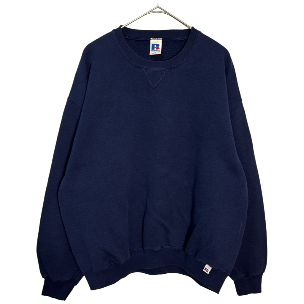 90年代 RUSSELL ATHLETIC ラッセル 無地スウェット ネイビー(メンズ XL