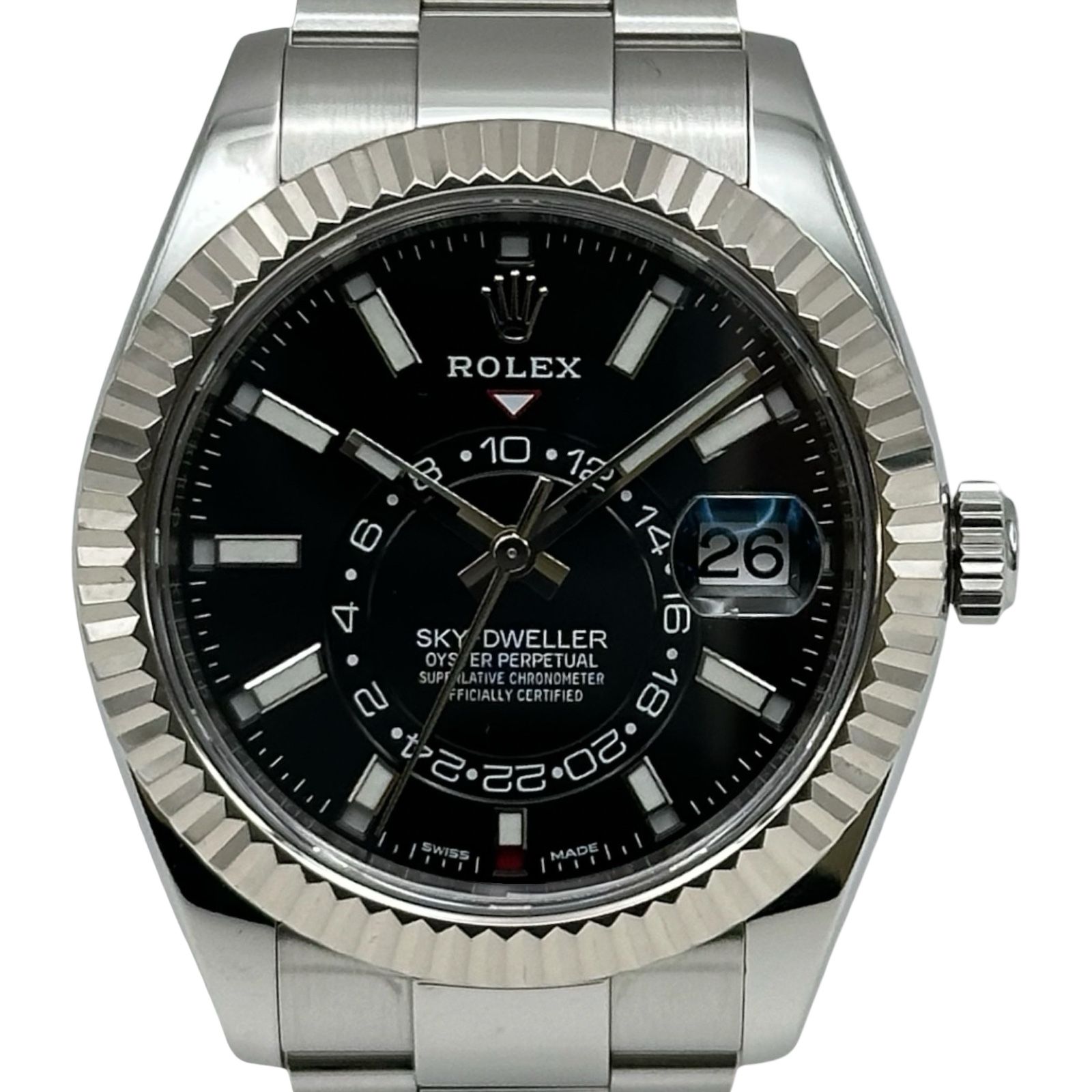 ロレックス ROLEX スカイドゥエラー 326934 ブラック ホワイトゴールド/ステンレススチール 自動巻き メンズ 腕時計