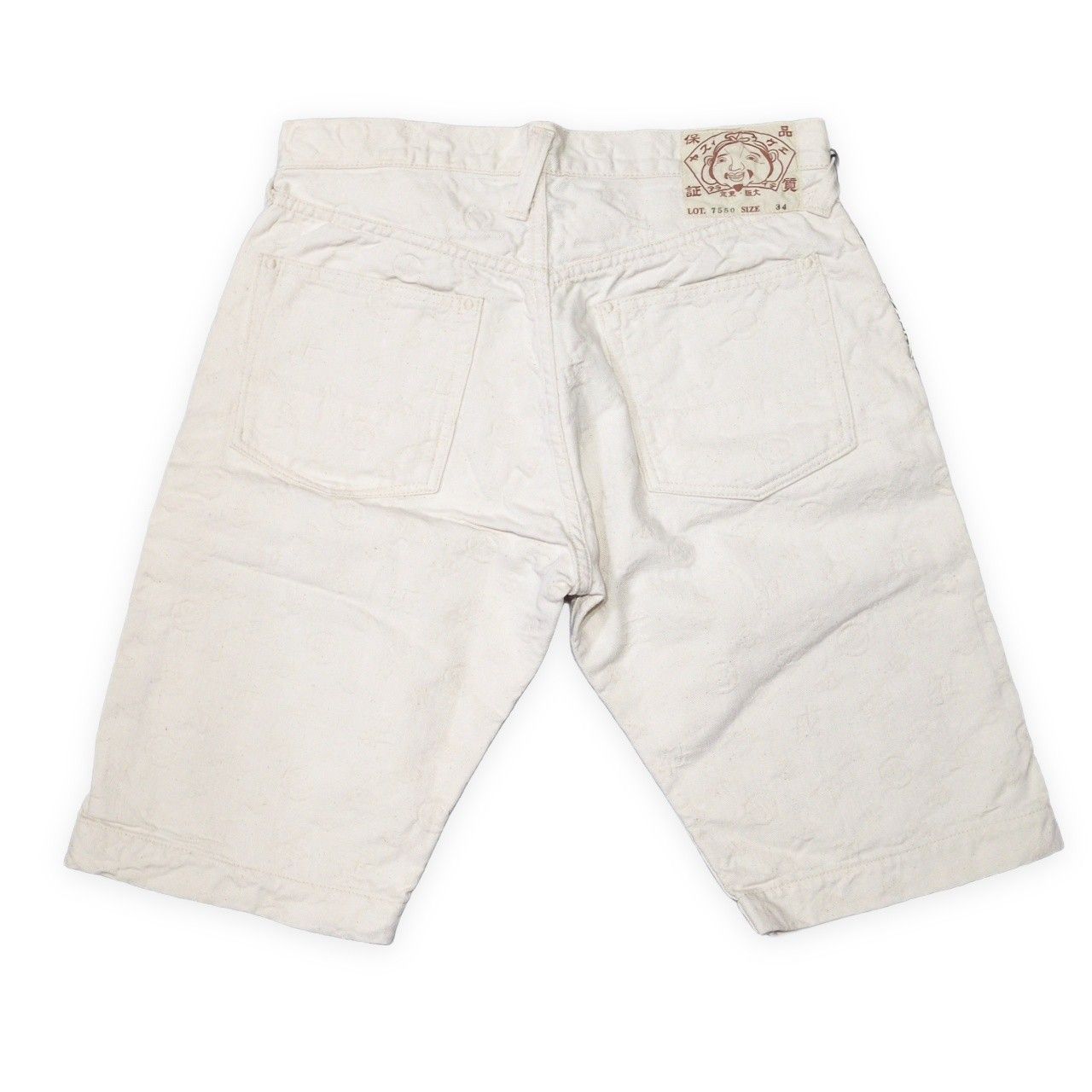 EVISU エヴィス 7550 モノグラム ホワイトショートパンツ メンズ W34