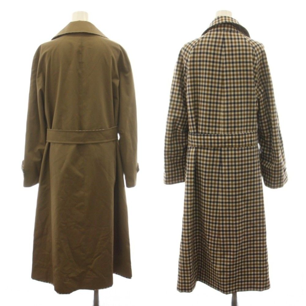 アクアスキュータム AQUASCUTUM ステンカラーコート ロング リバーシブ