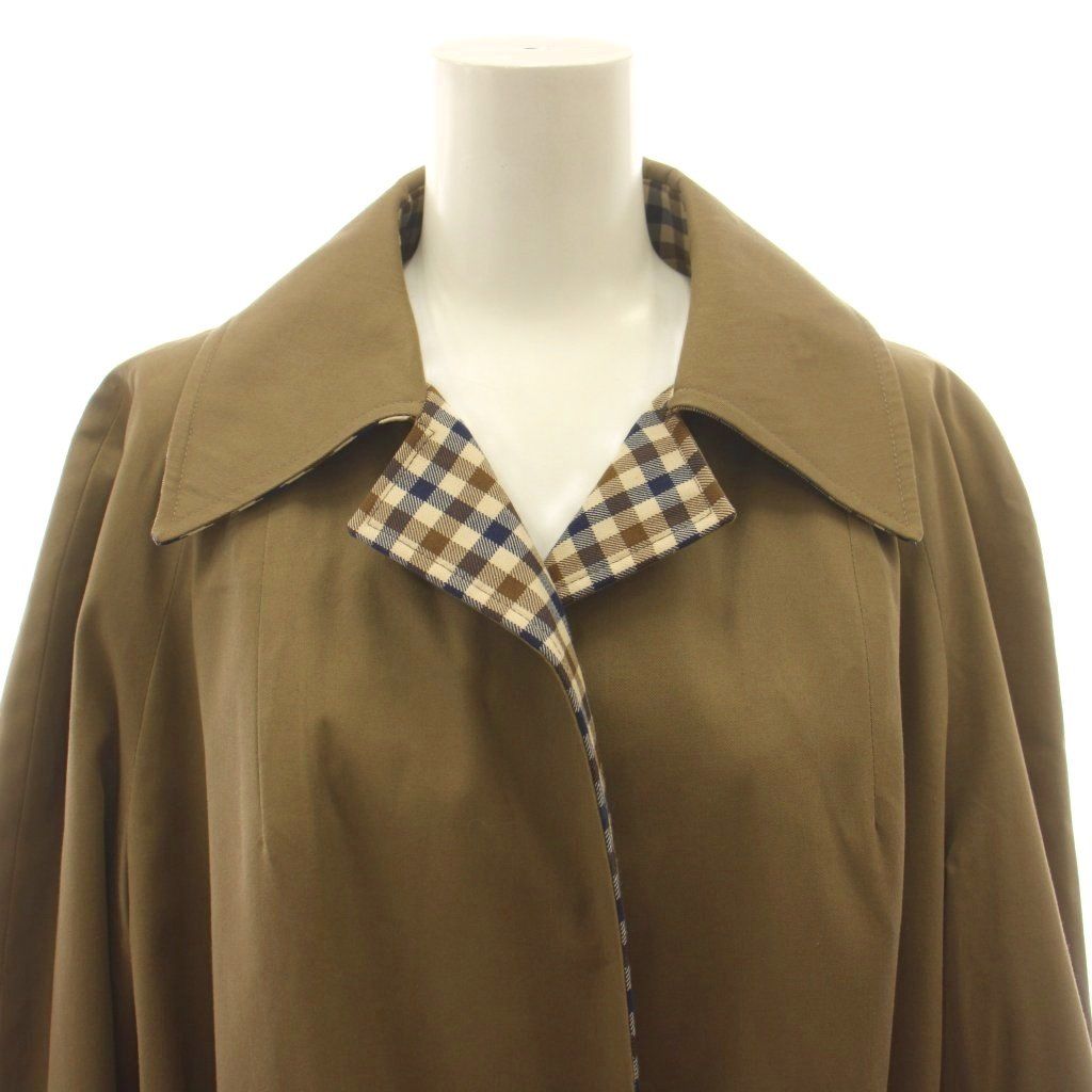 アクアスキュータム AQUASCUTUM ステンカラーコート ロング リバーシブ
