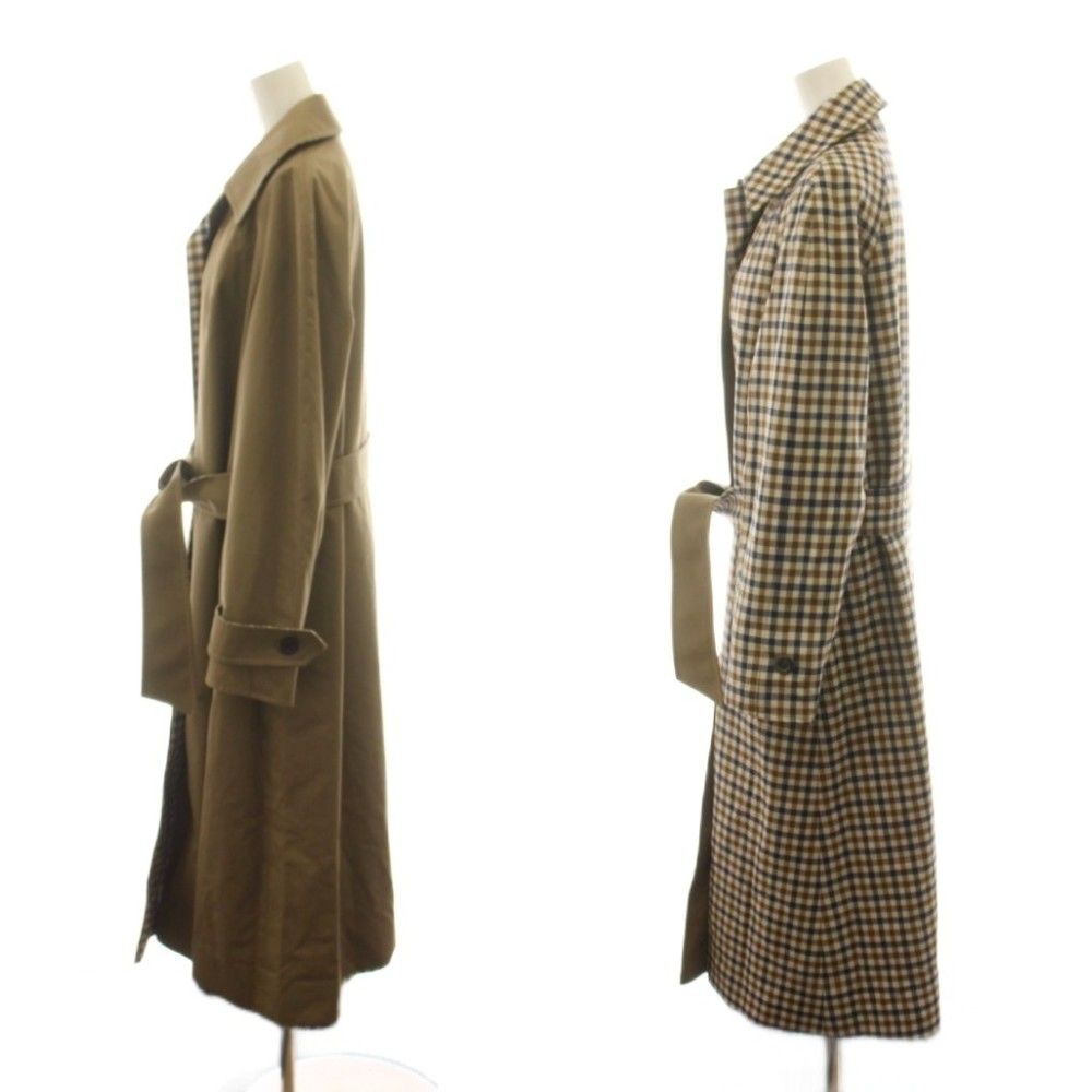 アクアスキュータム AQUASCUTUM ステンカラーコート ロング リバーシブ