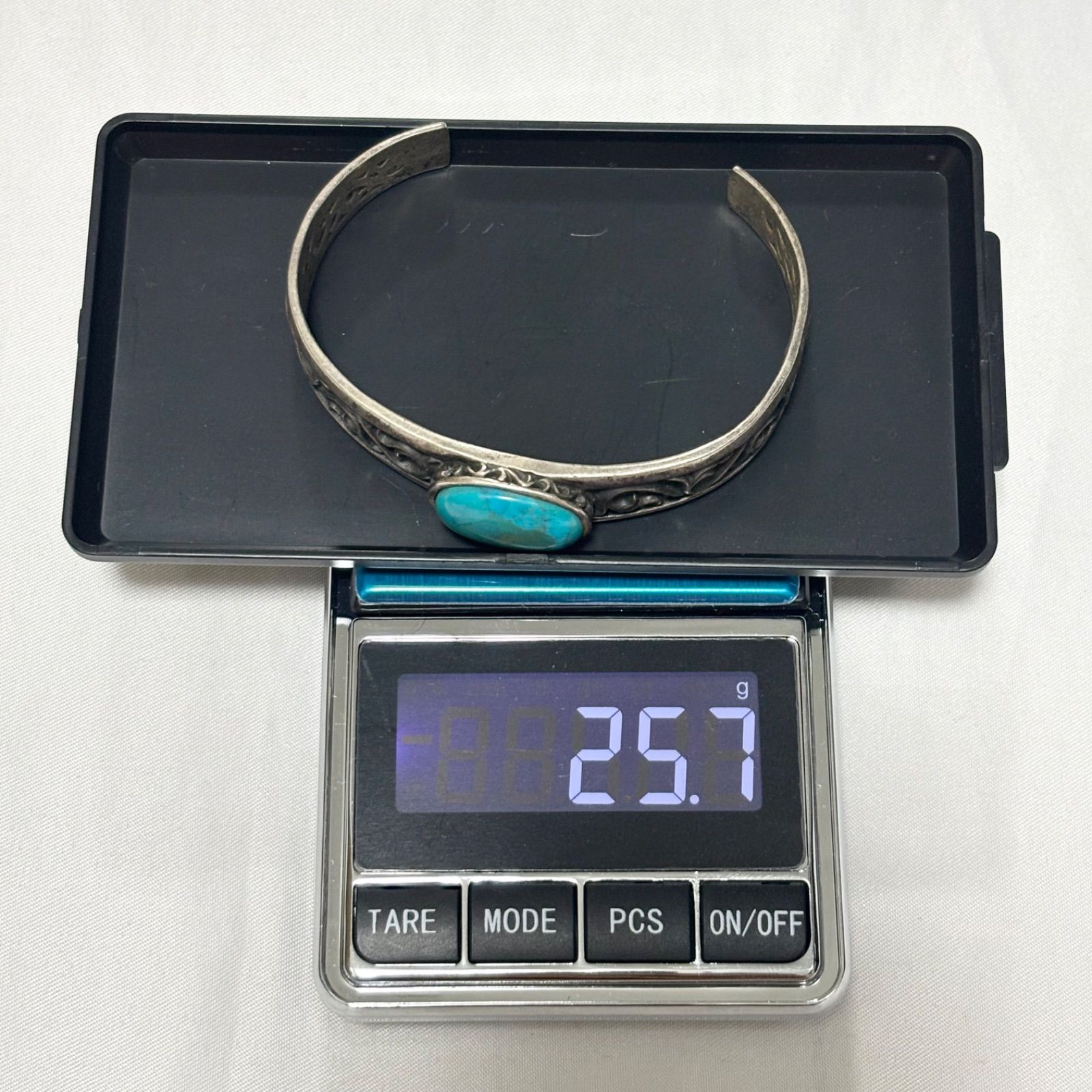 送料無料】シルバーバングル/ターコイズ/SV925/シルバー925/刻印あり
