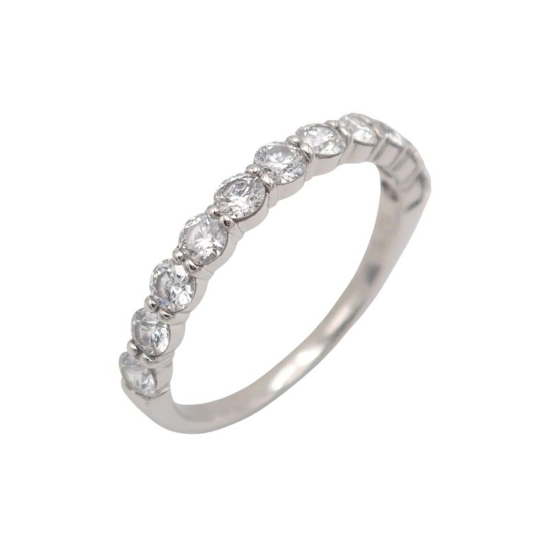 デザインジュエリー ハーフエタニティ 9号 リング 指輪 Pt900プラチナ ダイヤモンド0.70ct 上品 シンプル ギフト 記念日 美品 レディース【中古】【Aランク】 42,900円