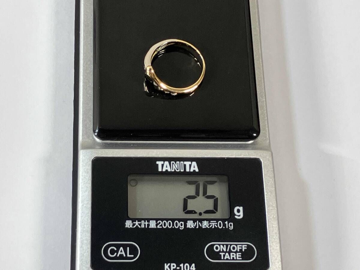 K18 ゴールド Pt900 プラチナ 約8号 総重量約2.5g コンビ リング 指輪