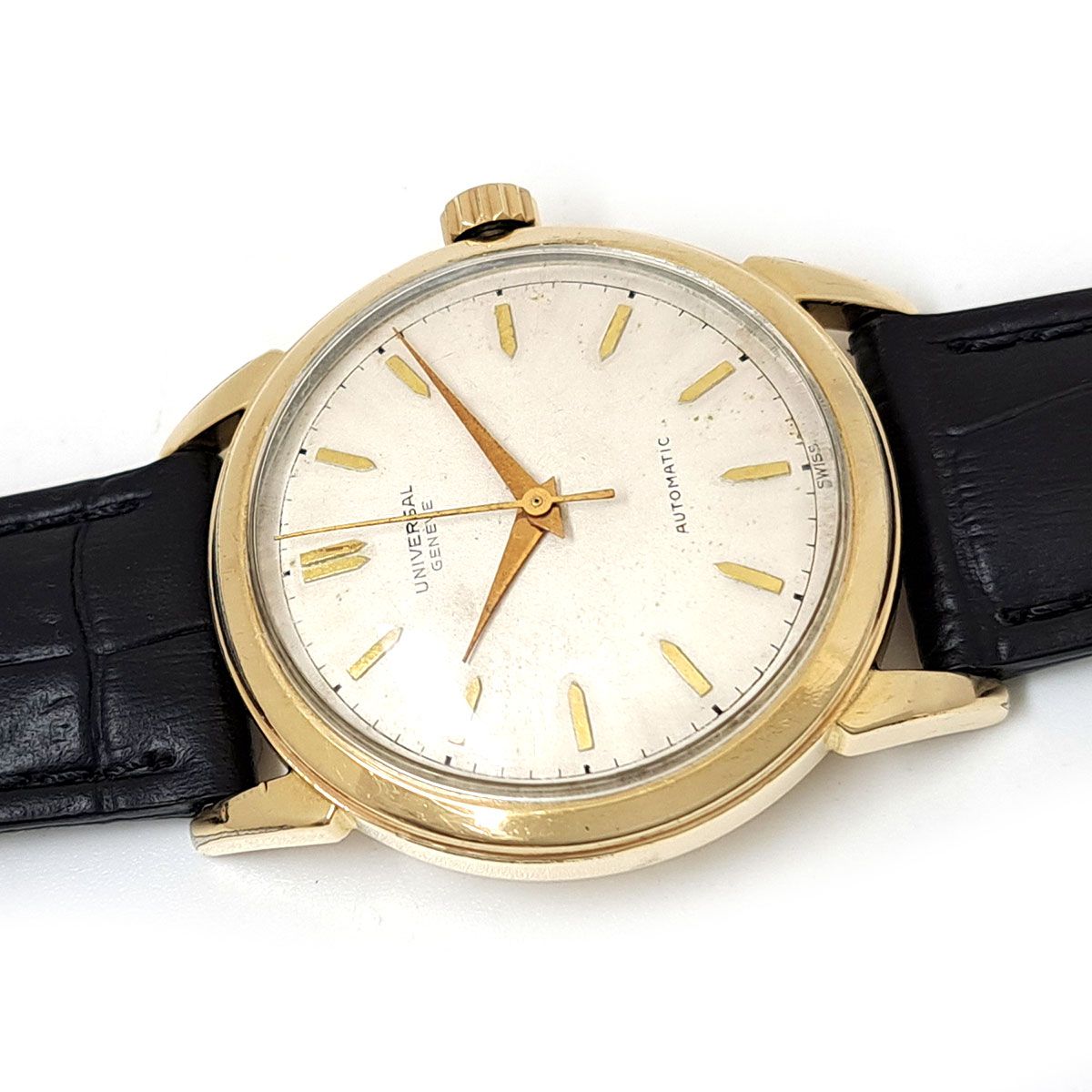 ユニバーサル ジュネーブ ハーフローター　cal.139 自動巻き ゴールドメッキ メンズ ボーイズ UNIVERSAL GENEVE [アンティーク ヴィンテージ] 【中古】 【時計】 ユニバーサル ジュネーブ ハーフローター cal.139 自動巻き ゴールド