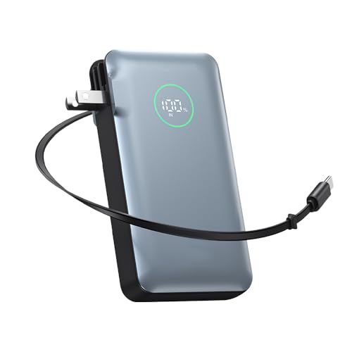 コンセント一体型 15000mAh 大容量 PD35W出力 Type-Cケーブル内蔵 巻き取り式 スマホ充電器 急速充電 LCD残量表示 iPhone/iPad/Android対応 シルバーts 8af56c12