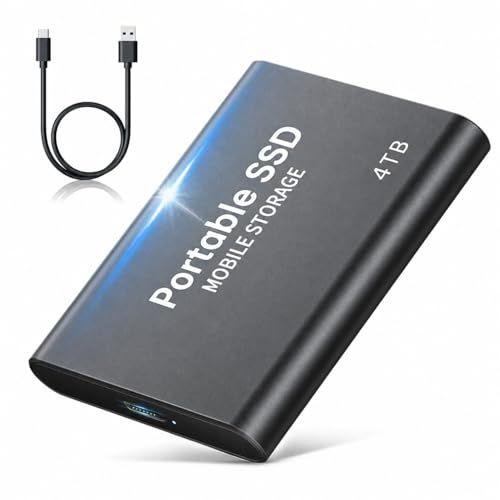 ポータブルSSD 4TB 外付けSSD USB 3.1 Gen1 Type-C 高速転送 耐衝撃・防塵・防滴 超軽量38g アルミ合金 Mac/Windows/タブレット/スマホ対応 5年保証 (ブラック)送料無料 ec3f6e19