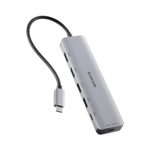 エレコム Type-C ハブ ドッキングステーション PD対応 2画面出力 HDMI(4K60Hz)×2 USB-A×2 USB-C×2 シルバー DST-M060BPSV送料無料 8acbe4f6