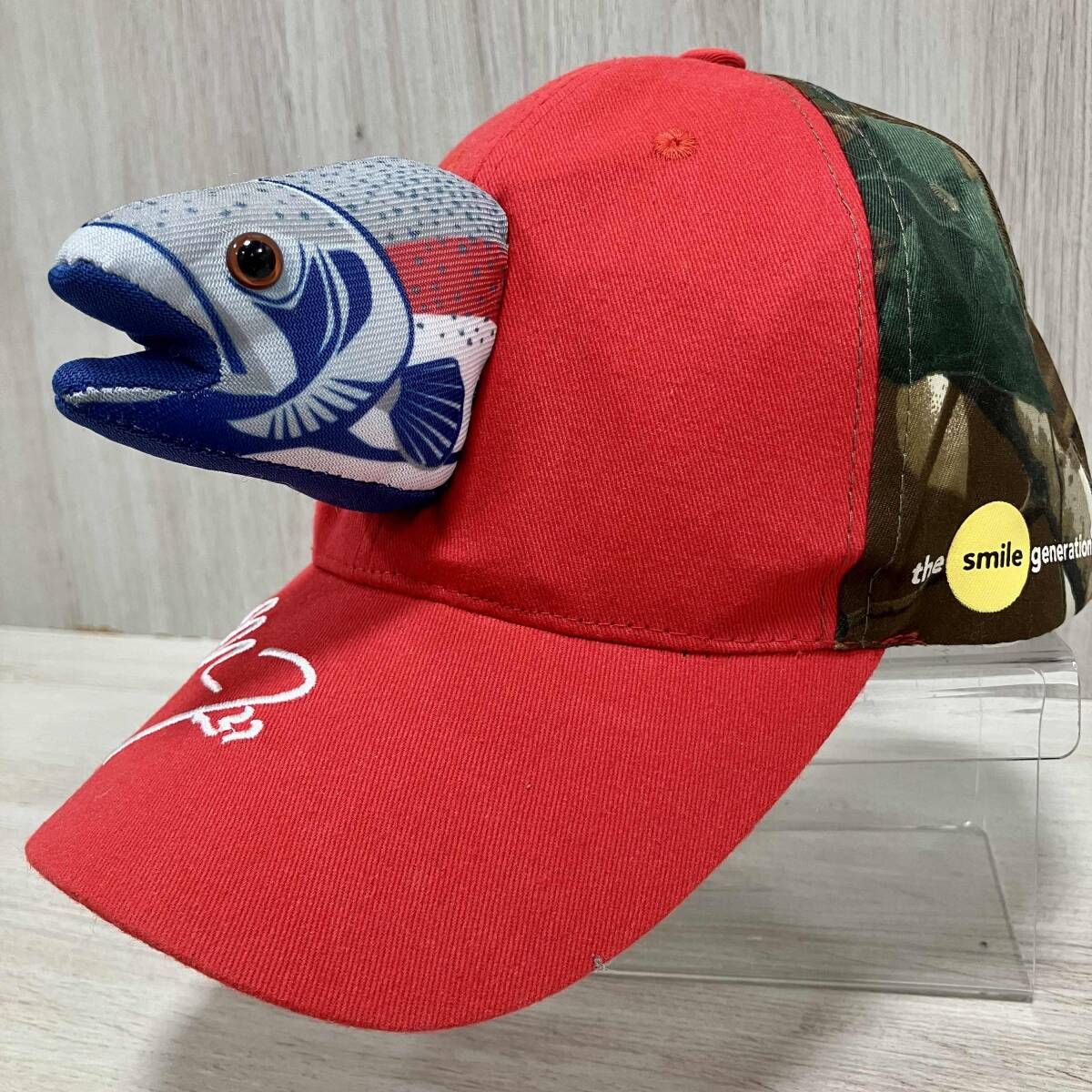 エンゼルスキャップ　NLB/キャップ　レア　MLB エンゼルス トラウト 魚付き　迷彩 帽子