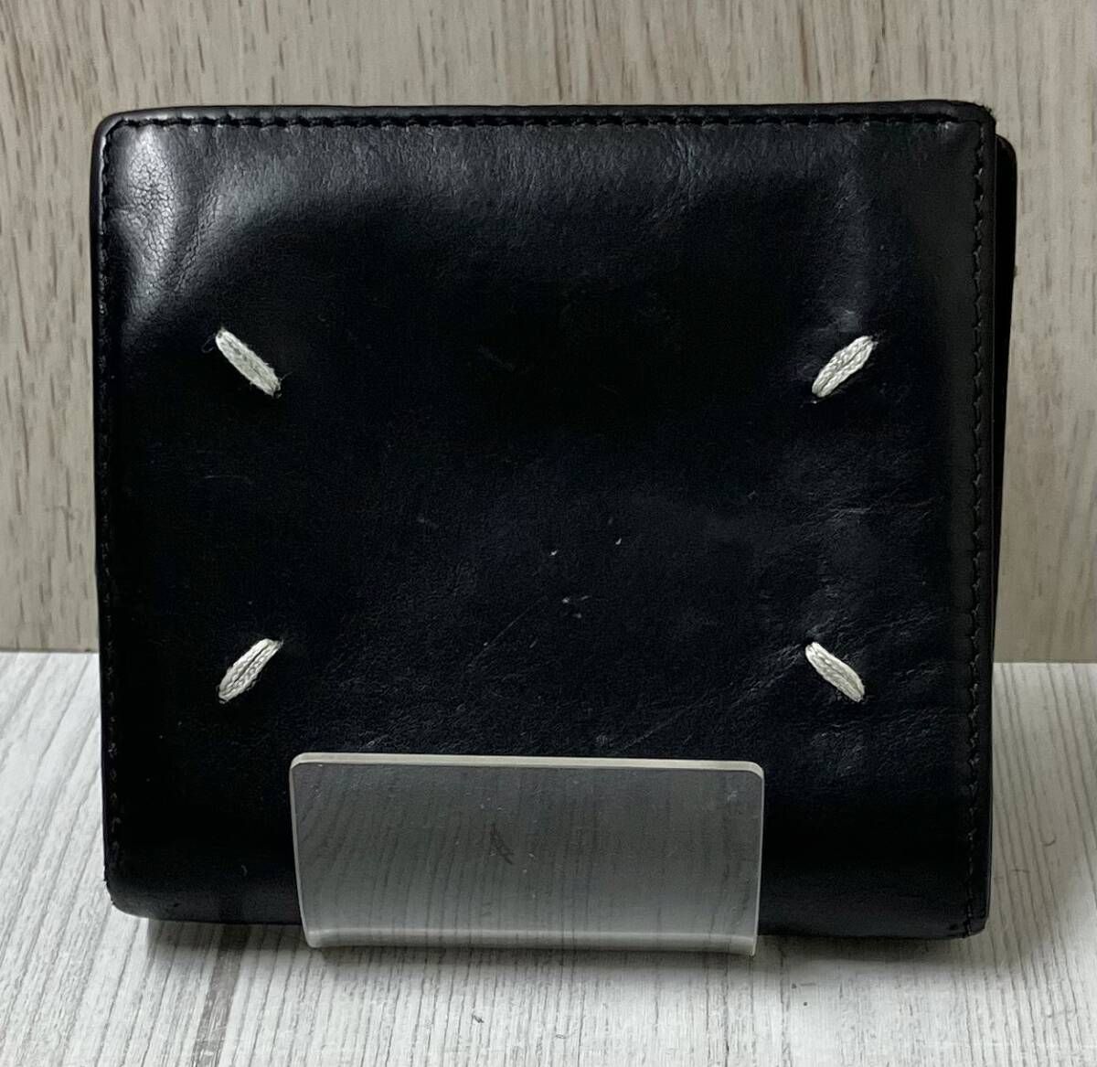 Maison Margiela S35UI0507 メゾン マルジェラ 二つ折り財布 レザー ウォレット 状態考慮 ブラック メンズ レディース 黒