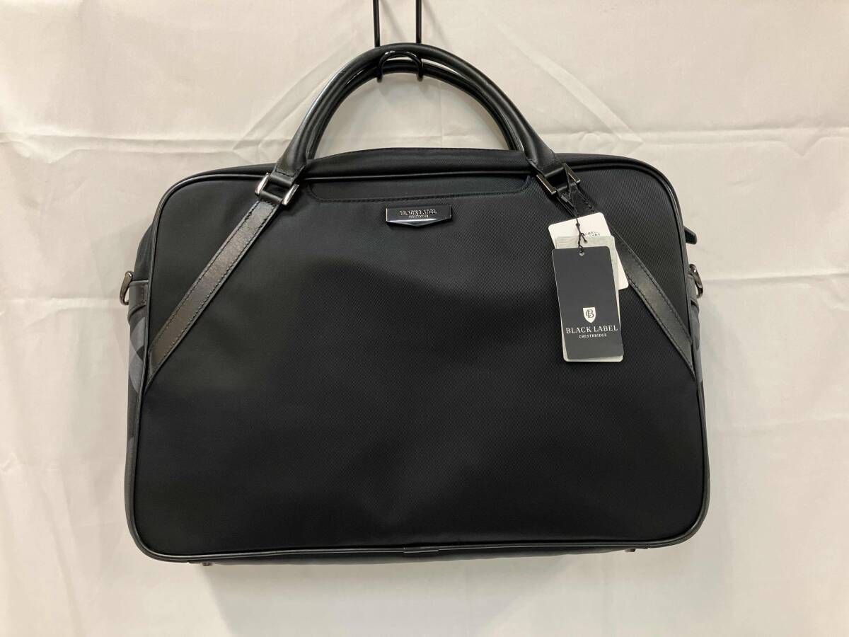 BLACK LABEL CRESTBRIDGE ブラックレーベル クレストブリッジ ブリーフケース 黒 ブラック レザー 牛革