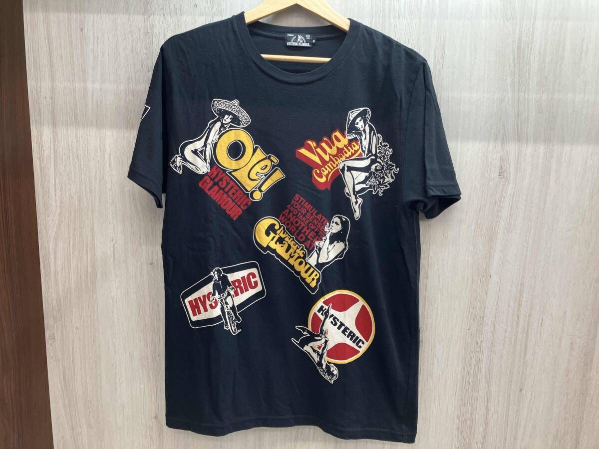 HYSTERIC GLAMOUR 半袖Tシャツ 02181CT10 BLK CLASSIC SCRATCH