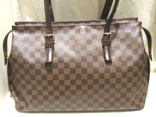ヴィトン チェルシー ショルダーバッグ ☆ N51119 ダミエ エベヌ トートバッグ レディース LOUIS VUITTON TH5008 肩掛 ▼8G