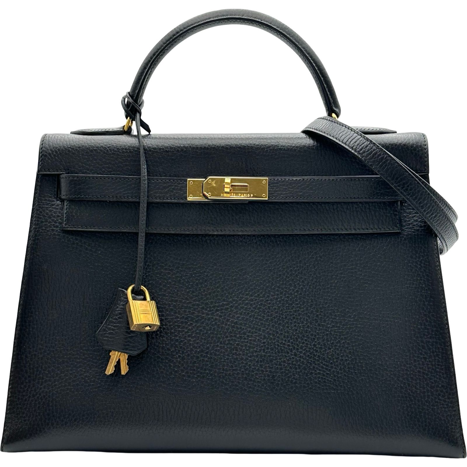 エルメス HERMES ケリー32 外縫い 〇U刻印 ブラック ゴールド金具 アルデンヌ レディース ショルダーバッグ 785,600円