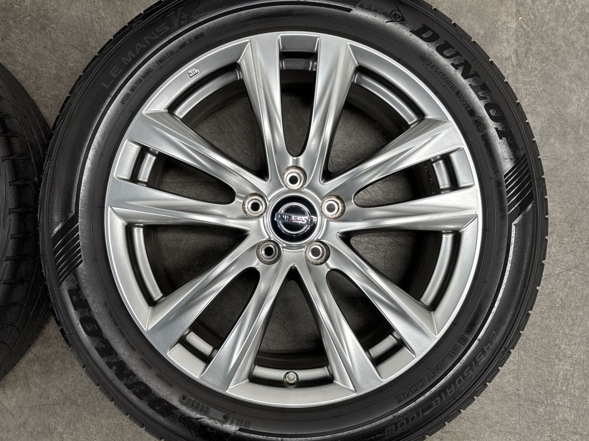 交換用に】ニッサン Y51 フーガ 純正 18in 8J +43 PCD114.3 ダンロップ