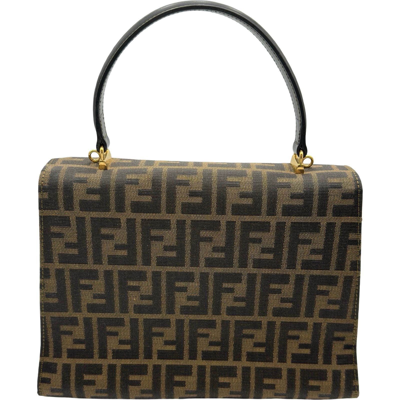 フェンディ FENDI ズッカ柄2WAYハンドバッグ ブラウン ゴールド金具 